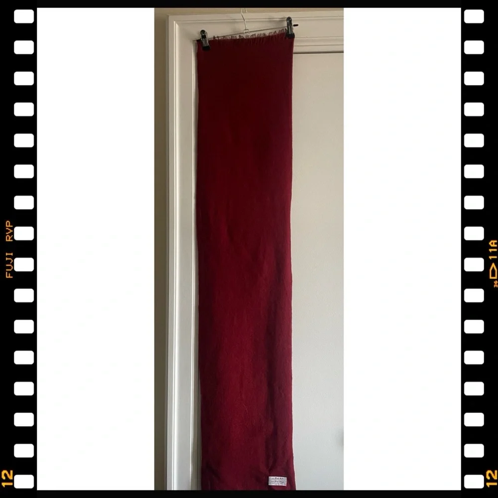 Christian Dior cranberry wine silk wool, digital logo Scarf